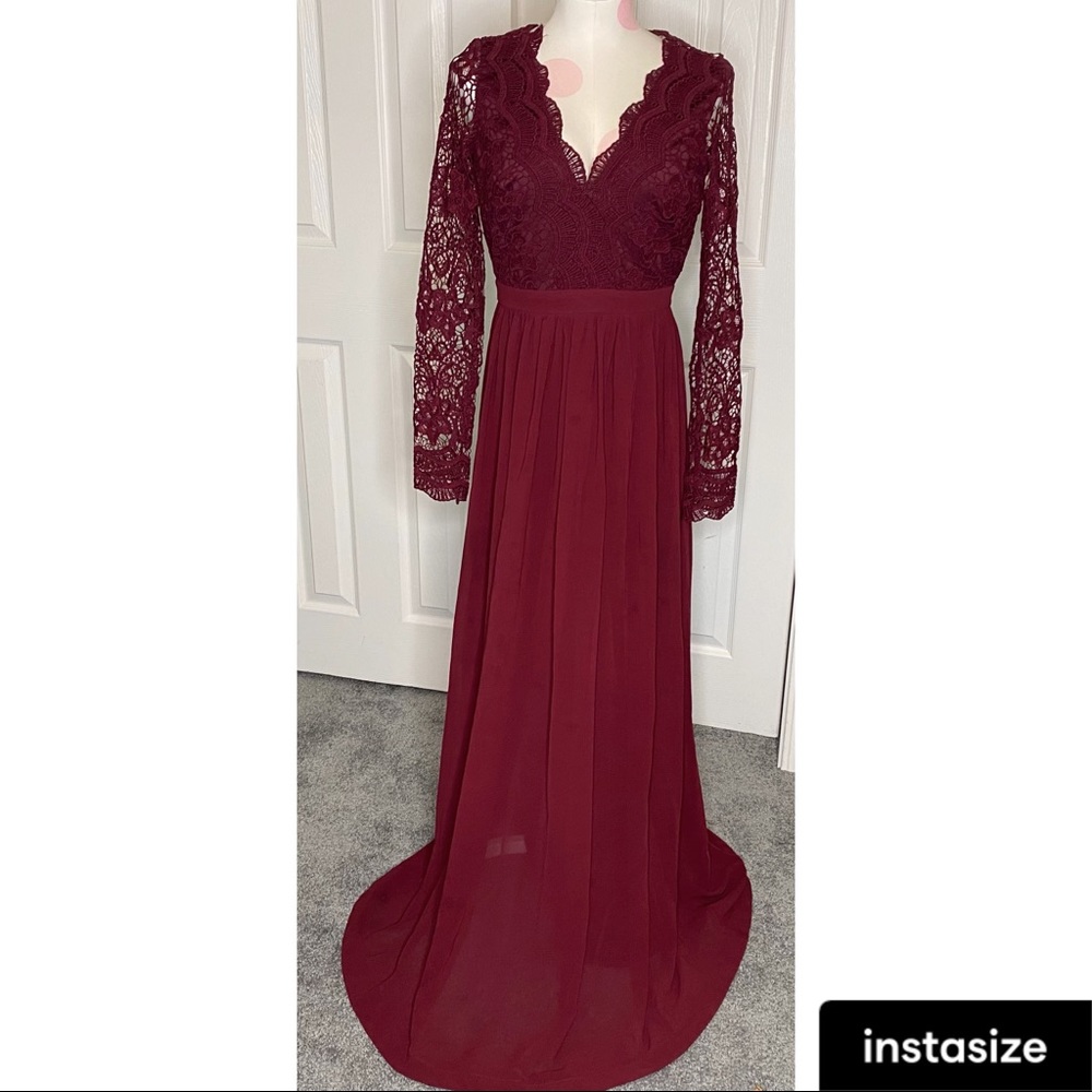LULUS BURGUNDY LACE DRESS
